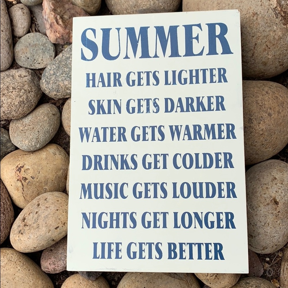Summer wood box sign